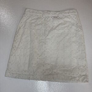 Sunny Leigh Women's Size 10 White Eyelet Mini Skirt Resort Beachwear Timeless
